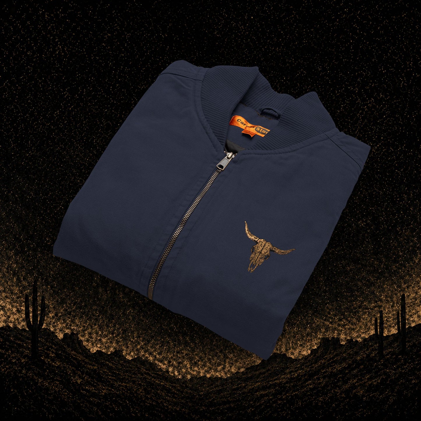 Embroidered Washed Duck Cloth Vest
