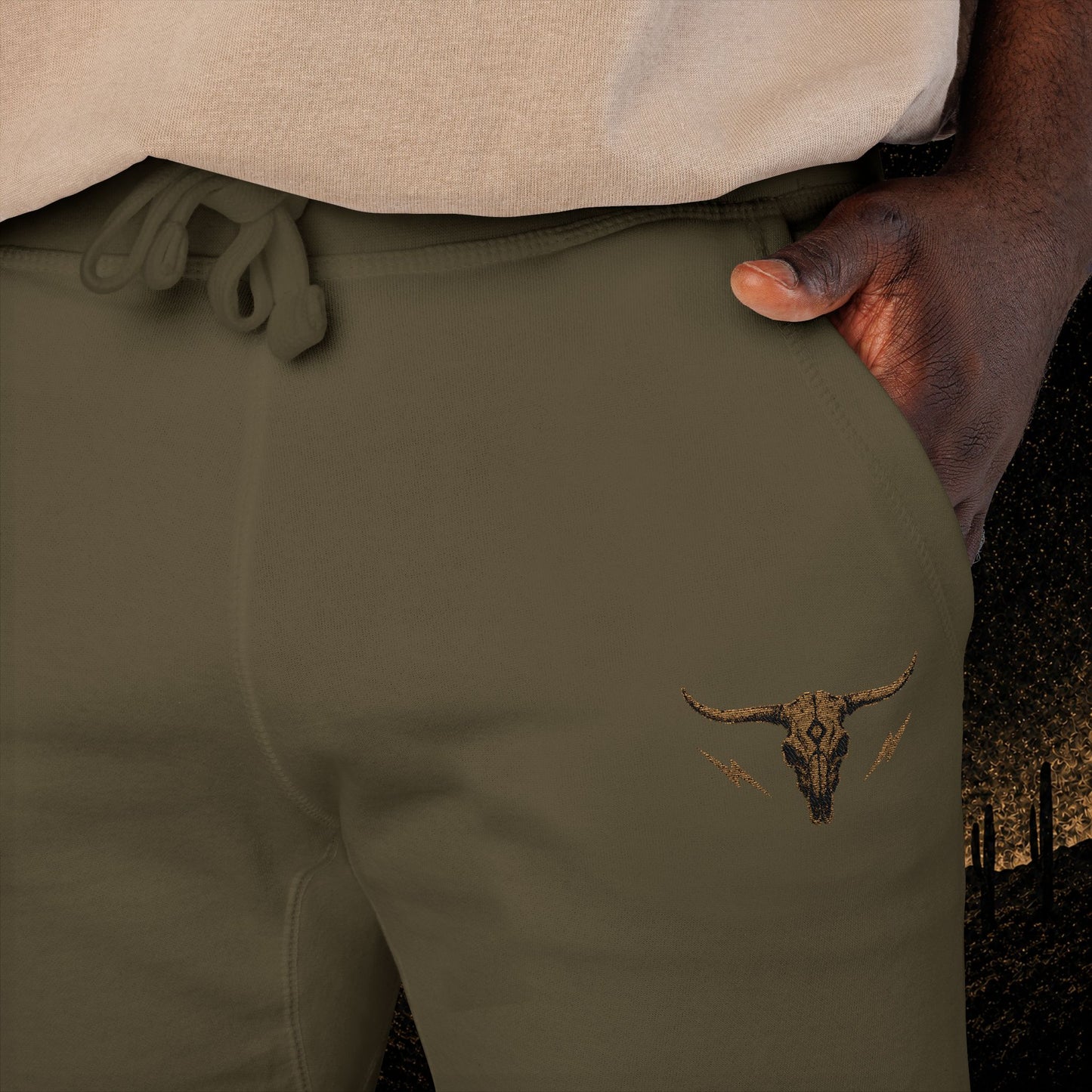 Mens Embroidered Fleece Joggers
