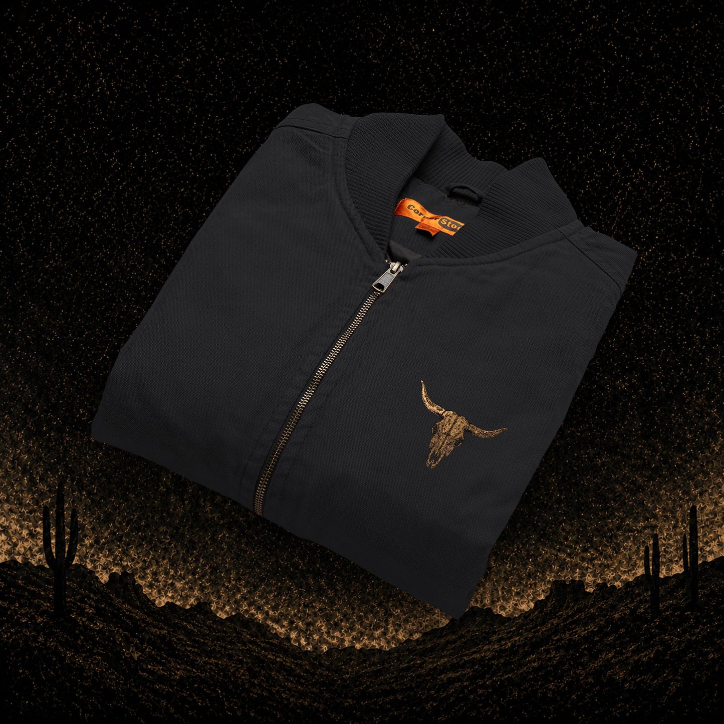 Embroidered Washed Duck Cloth Vest