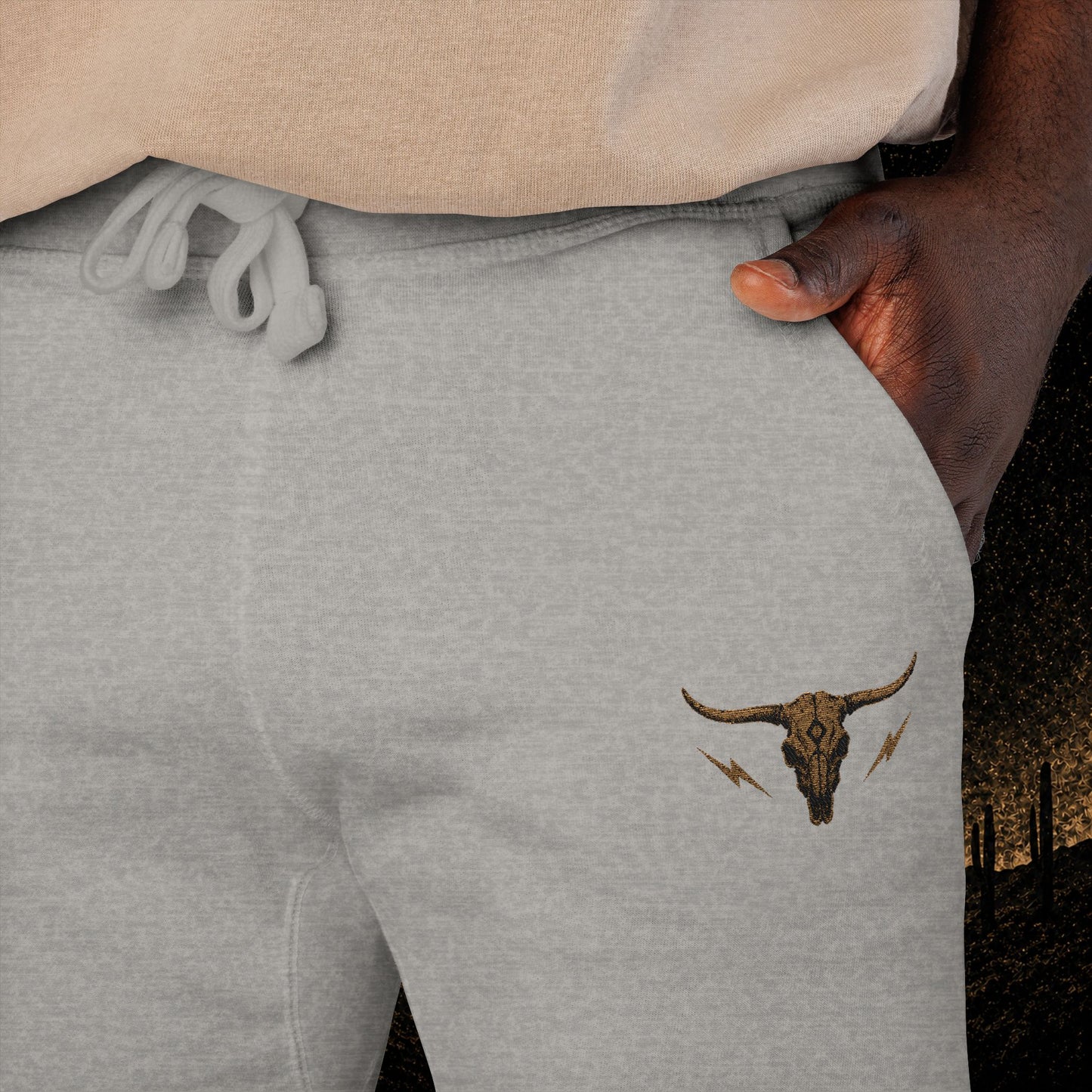 Mens Embroidered Fleece Joggers