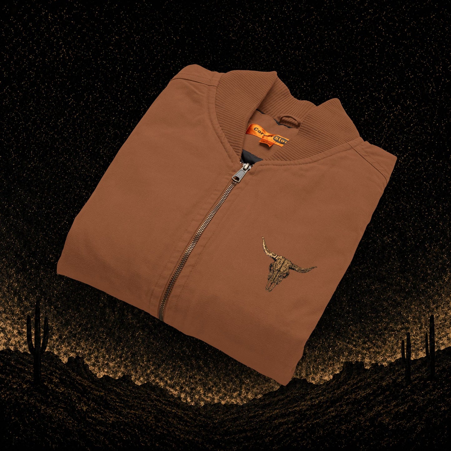 Embroidered Washed Duck Cloth Vest