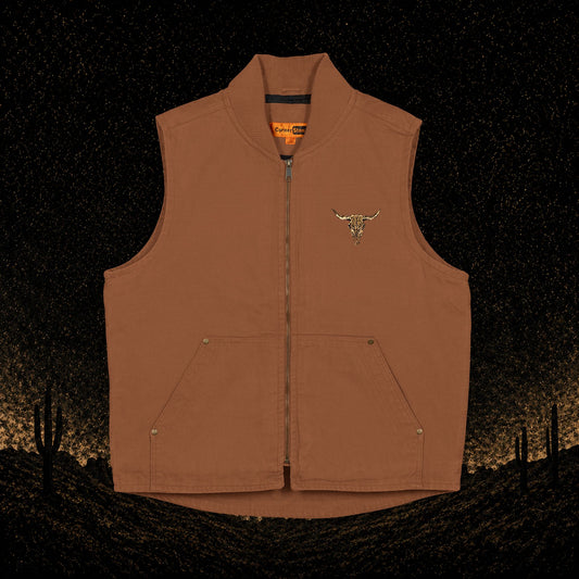 Embroidered Washed Duck Cloth Vest