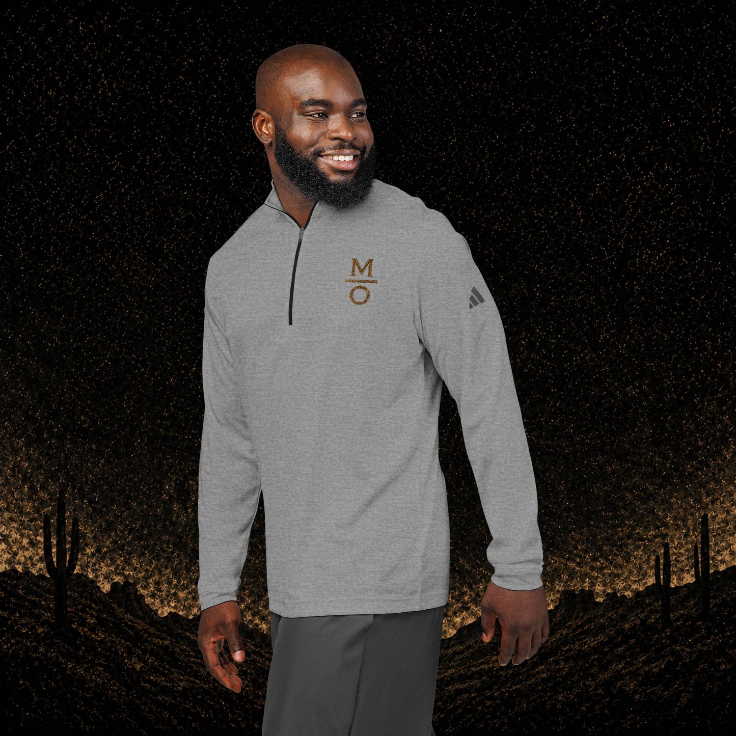 Embroidered Quarter-Zip Pullover
