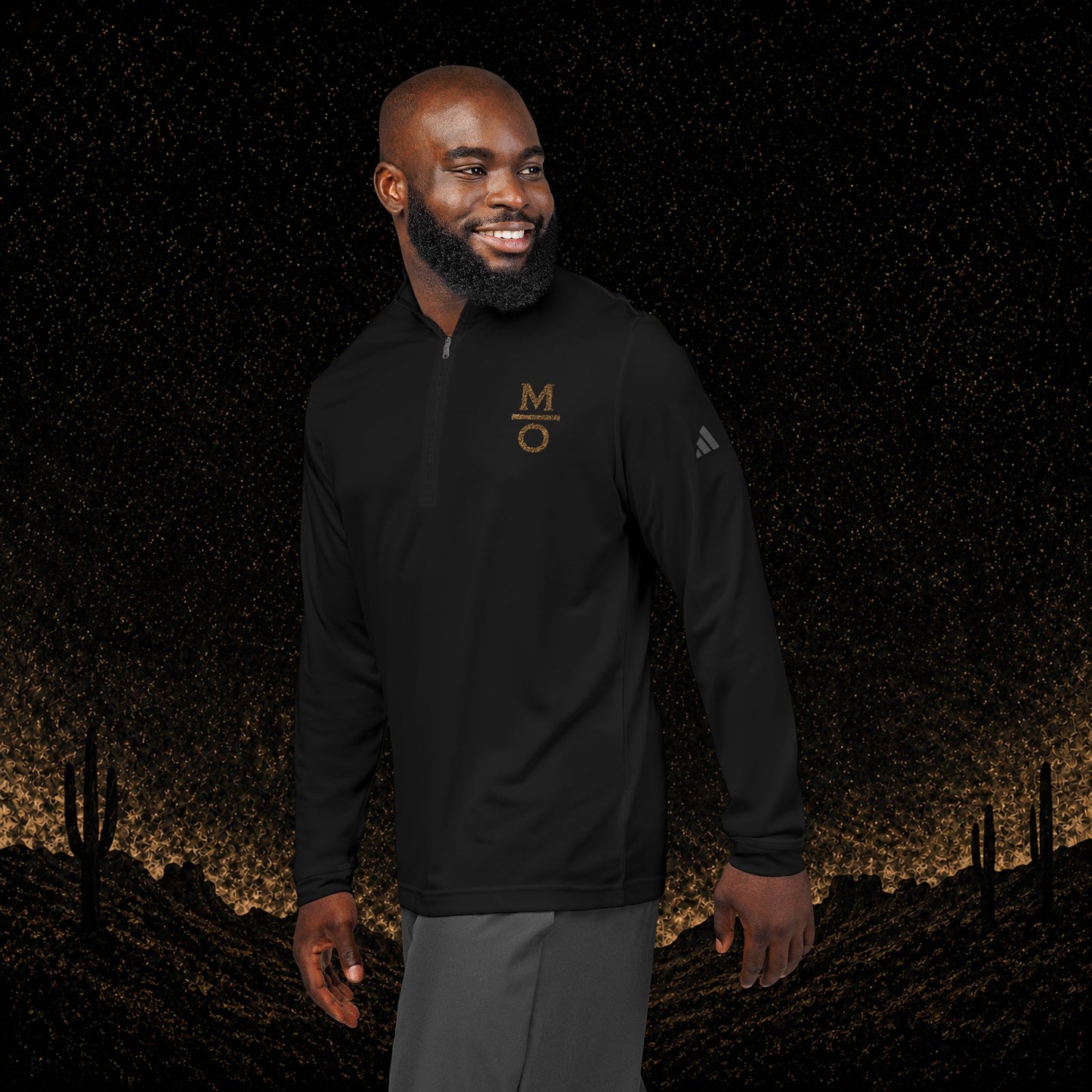 Embroidered Quarter-Zip Pullover
