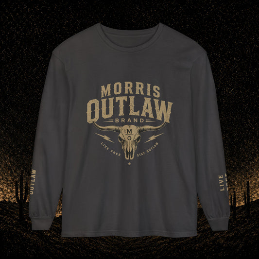 Outlaw Skull & Longhorn Long Sleeve T-Shirt