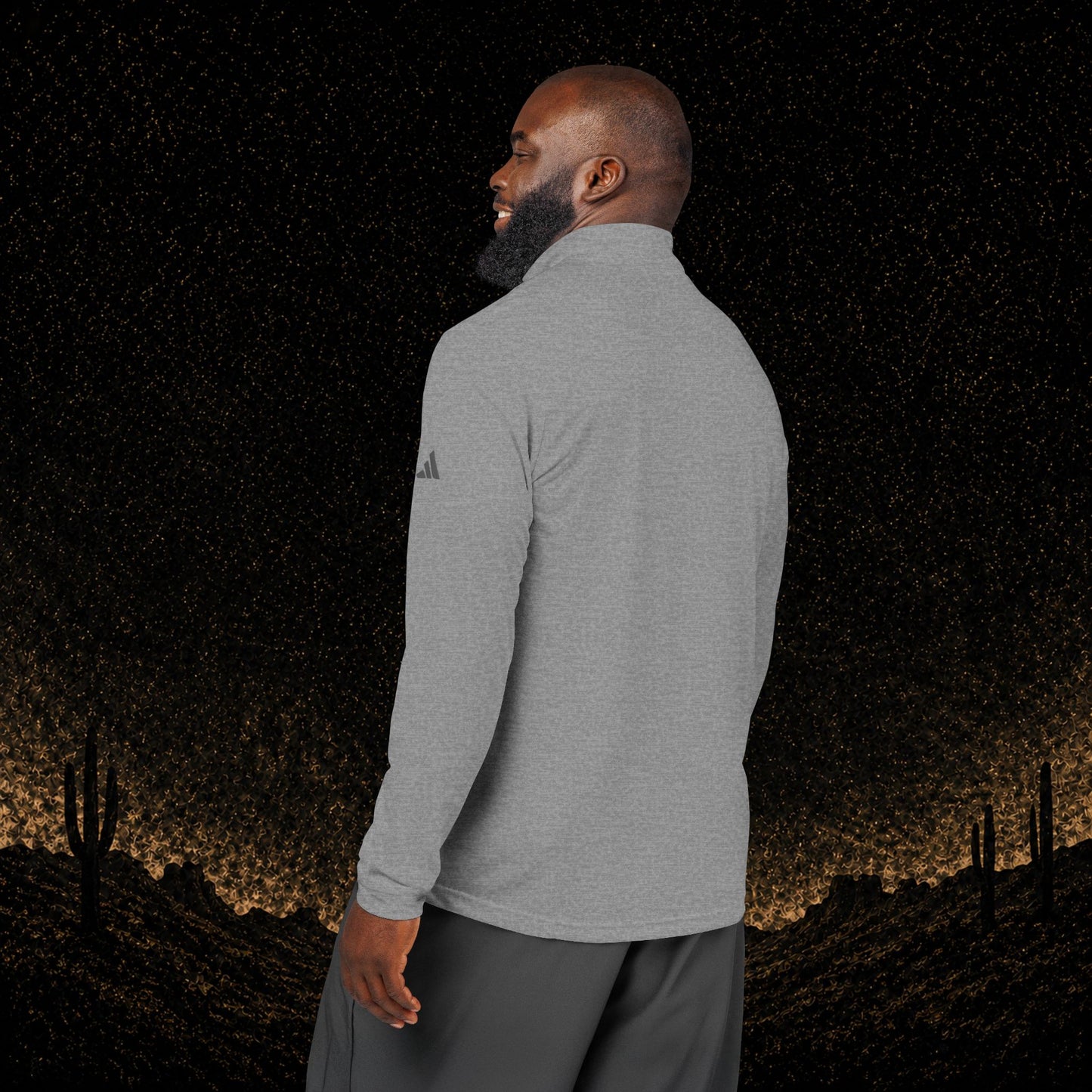 Embroidered Quarter-Zip Pullover