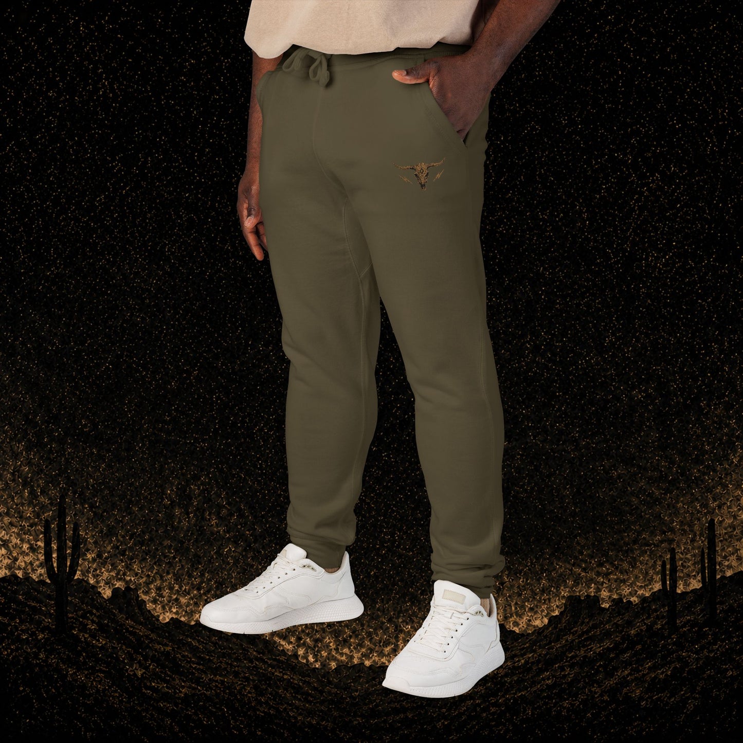 Mens Embroidered Fleece Joggers